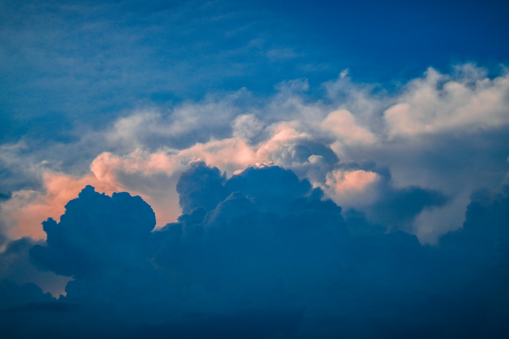 white clouds and blue sky