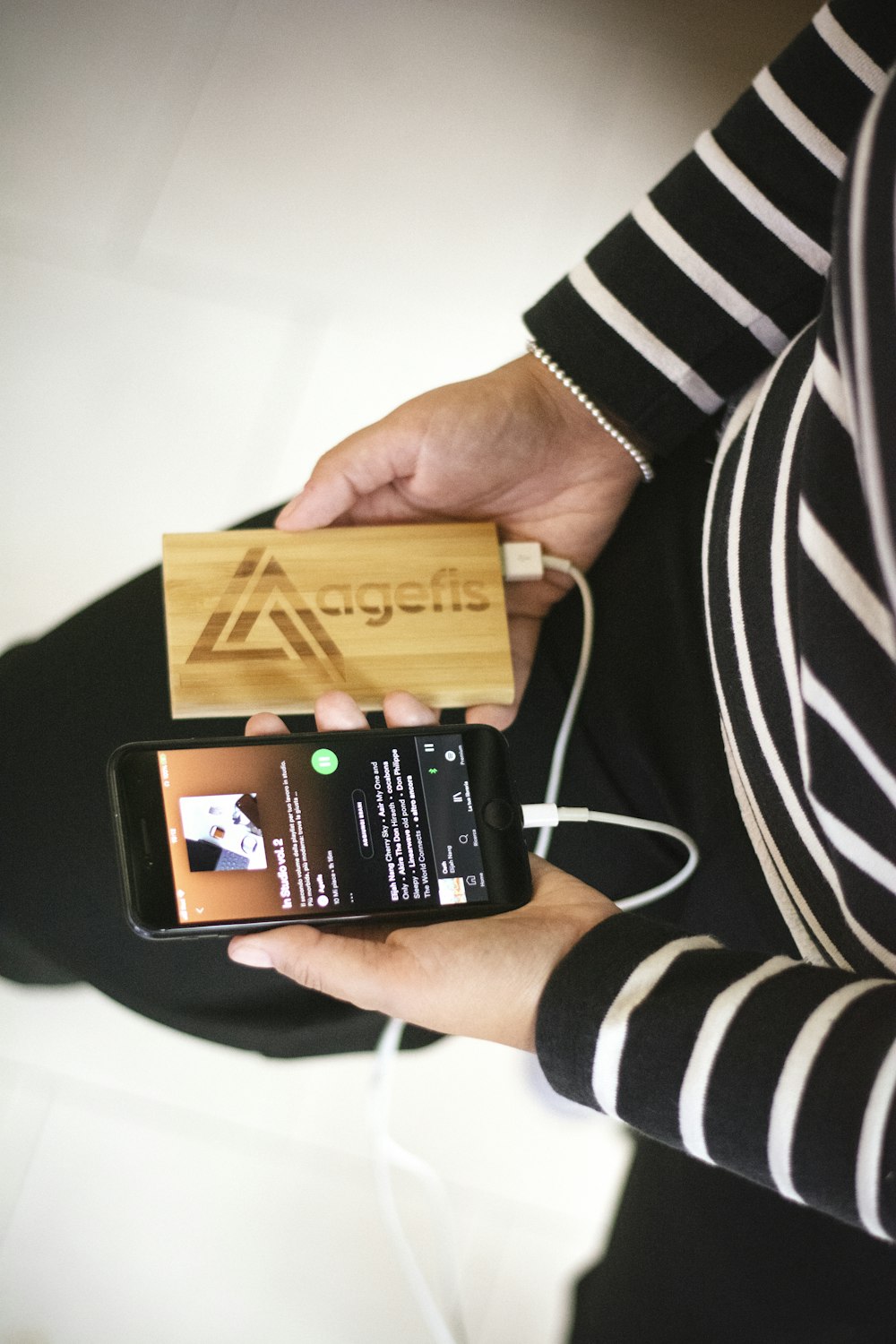 person holding black android smartphone