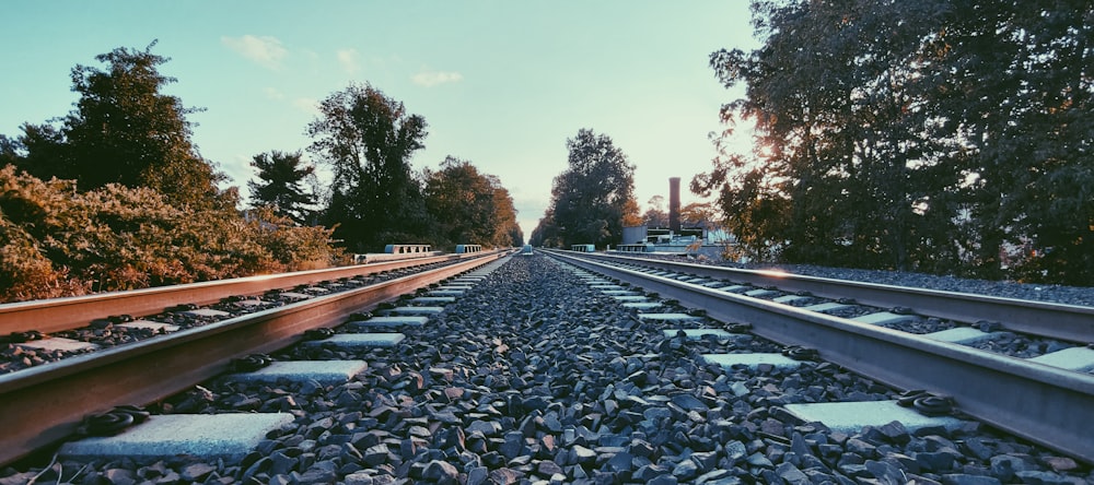 black and white train rail