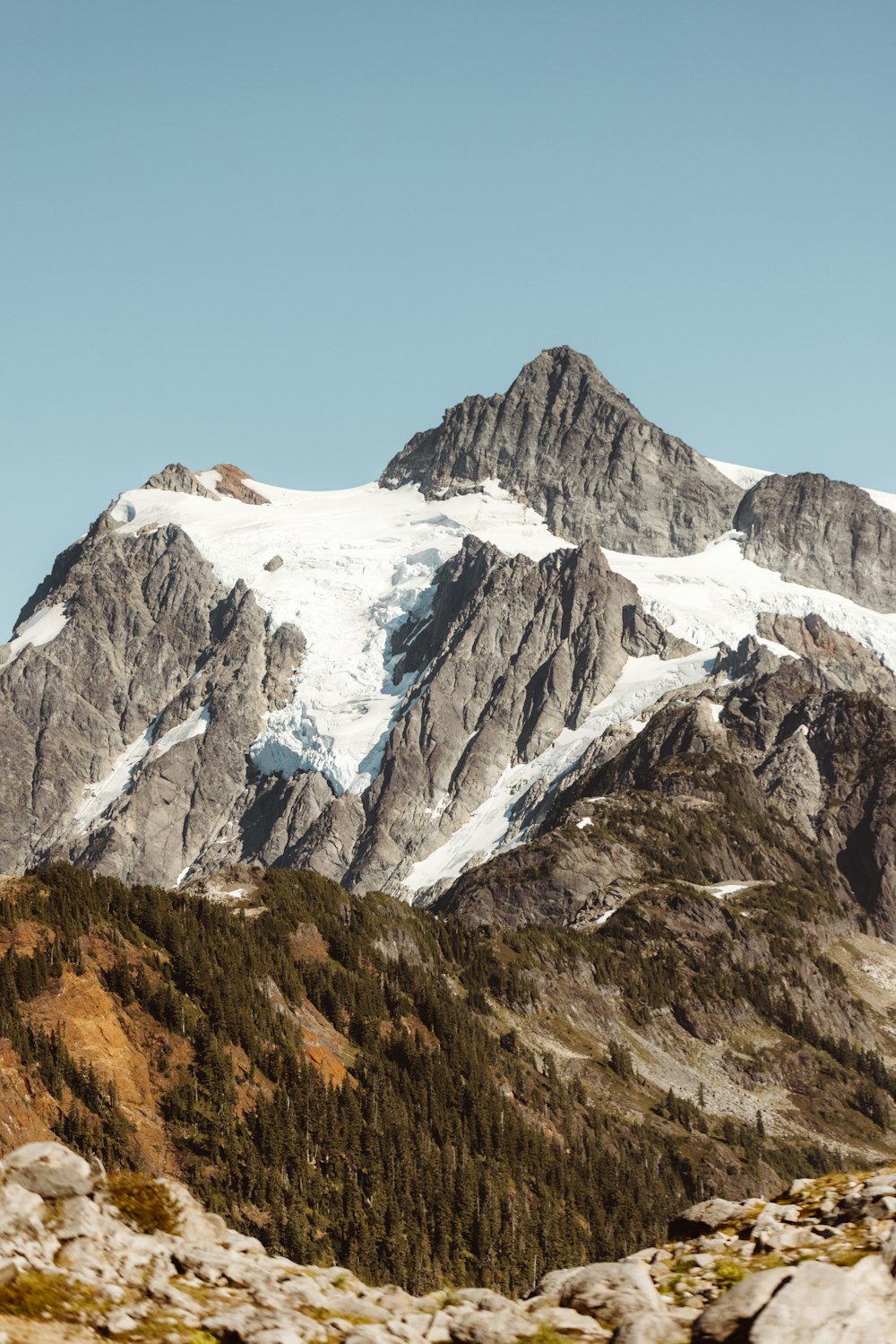 snow covered mountain under blue sky during daytime