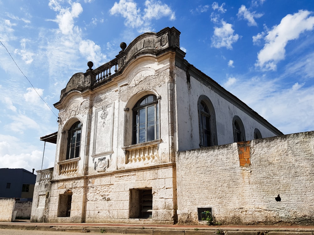 an old building with a sky background