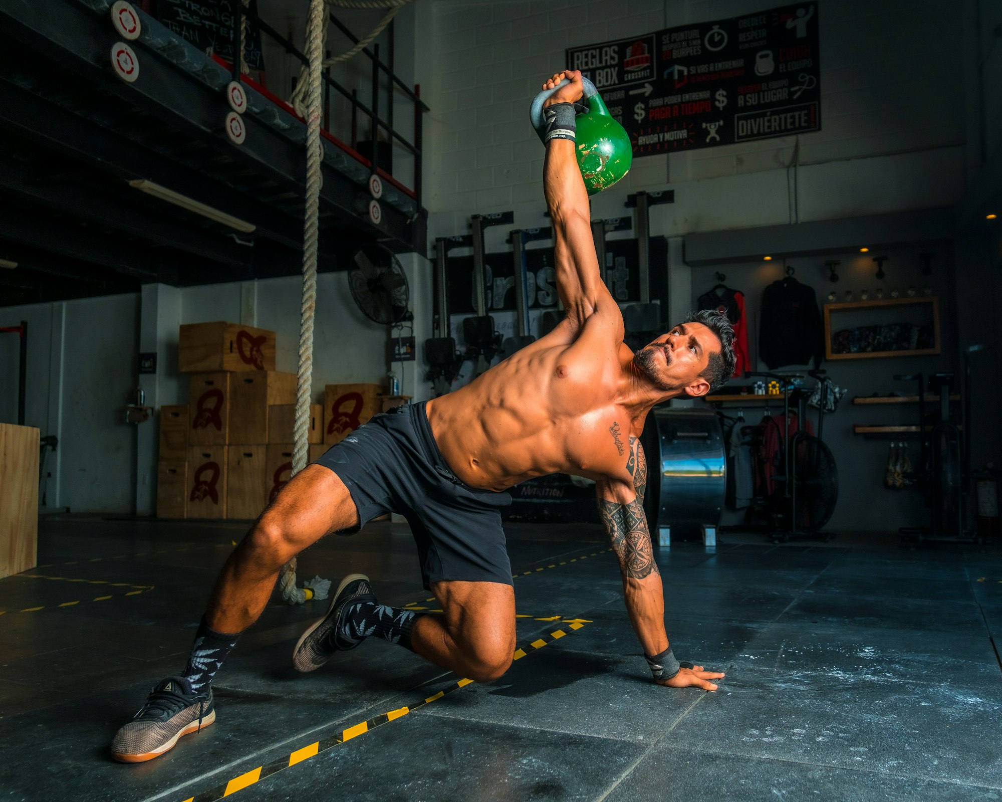 Strong men doing Crossfit