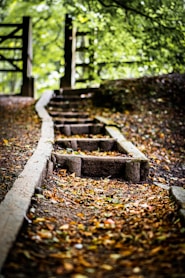 brown and black concrete stairs