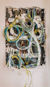 yellow blue and black coated wires