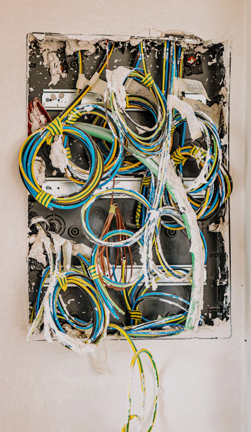 Cableado eléctrico durante una instalación