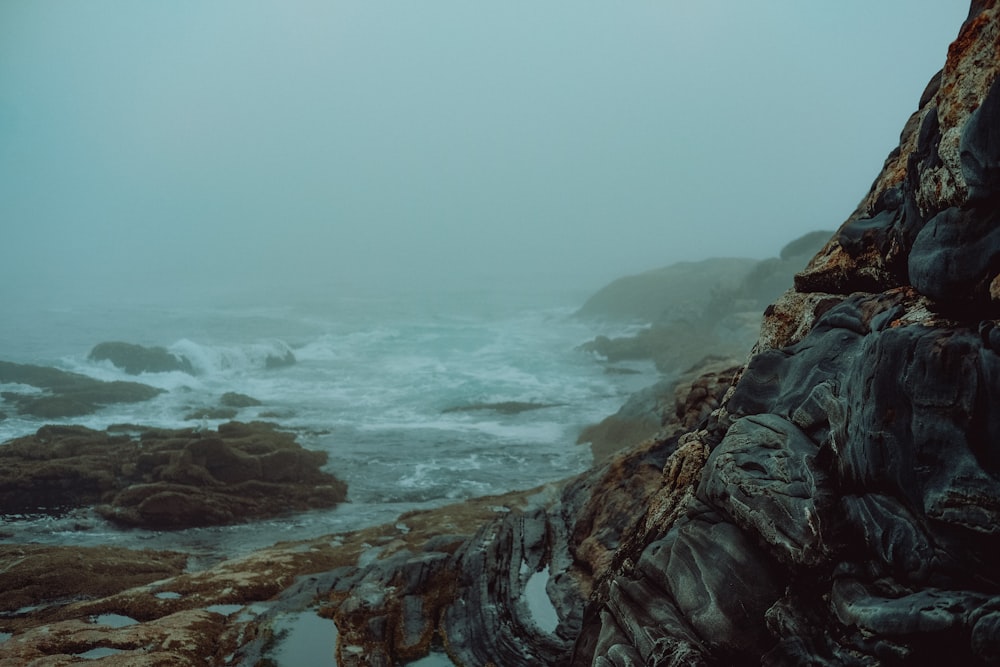 rocky shore under blue sky during daytime