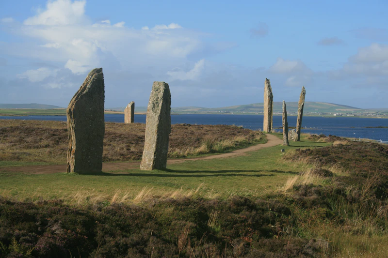 Standing stones at dusk — preview of background image