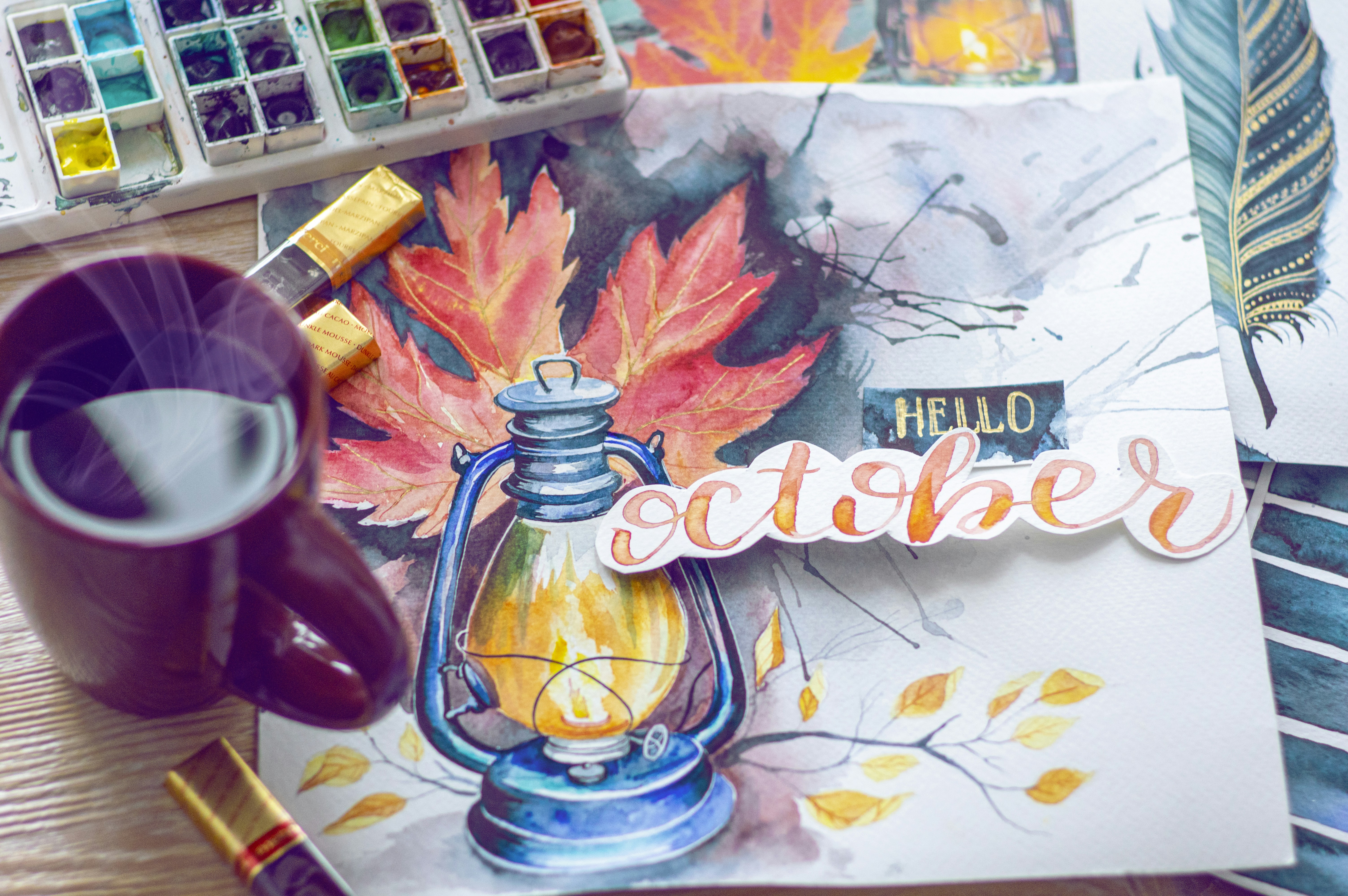 Blue ceramic vase on blue glass table