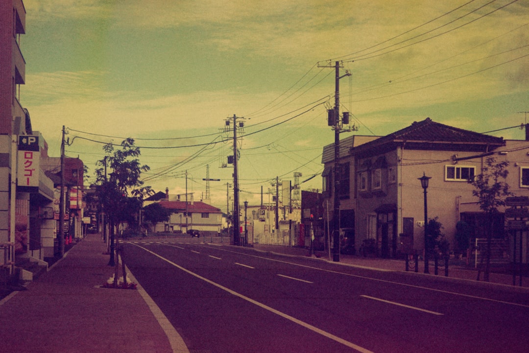 grayscale photo of a city street