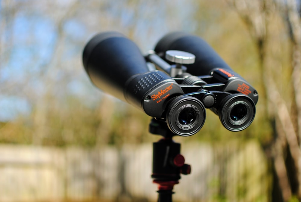 black binoculars in tilt shift lens