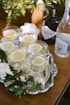 clear glass jars on brown wooden table