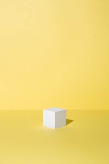 white box on yellow background