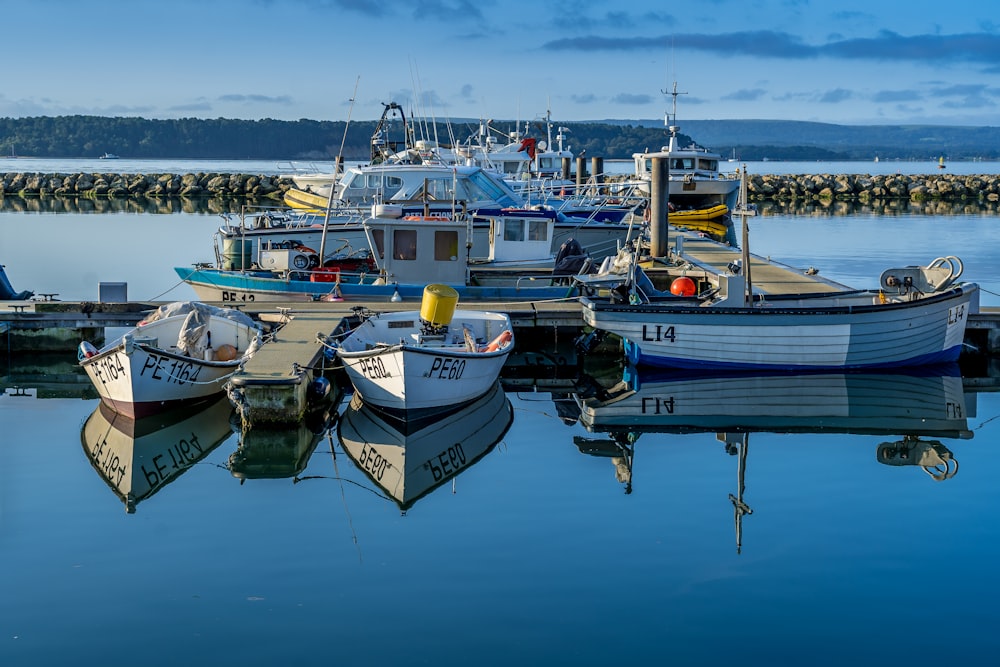 white and blue boats on sea during daytime