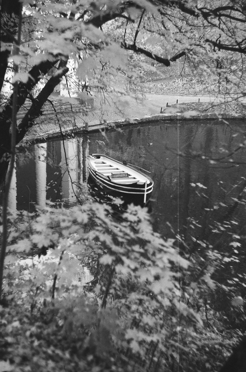 grayscale photo of car on road