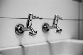 stainless steel shower head in white bathtub