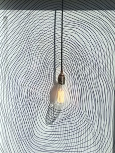 clear glass pendant lamp turned off