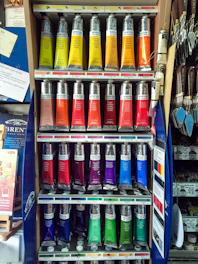 red blue and yellow plastic bottles