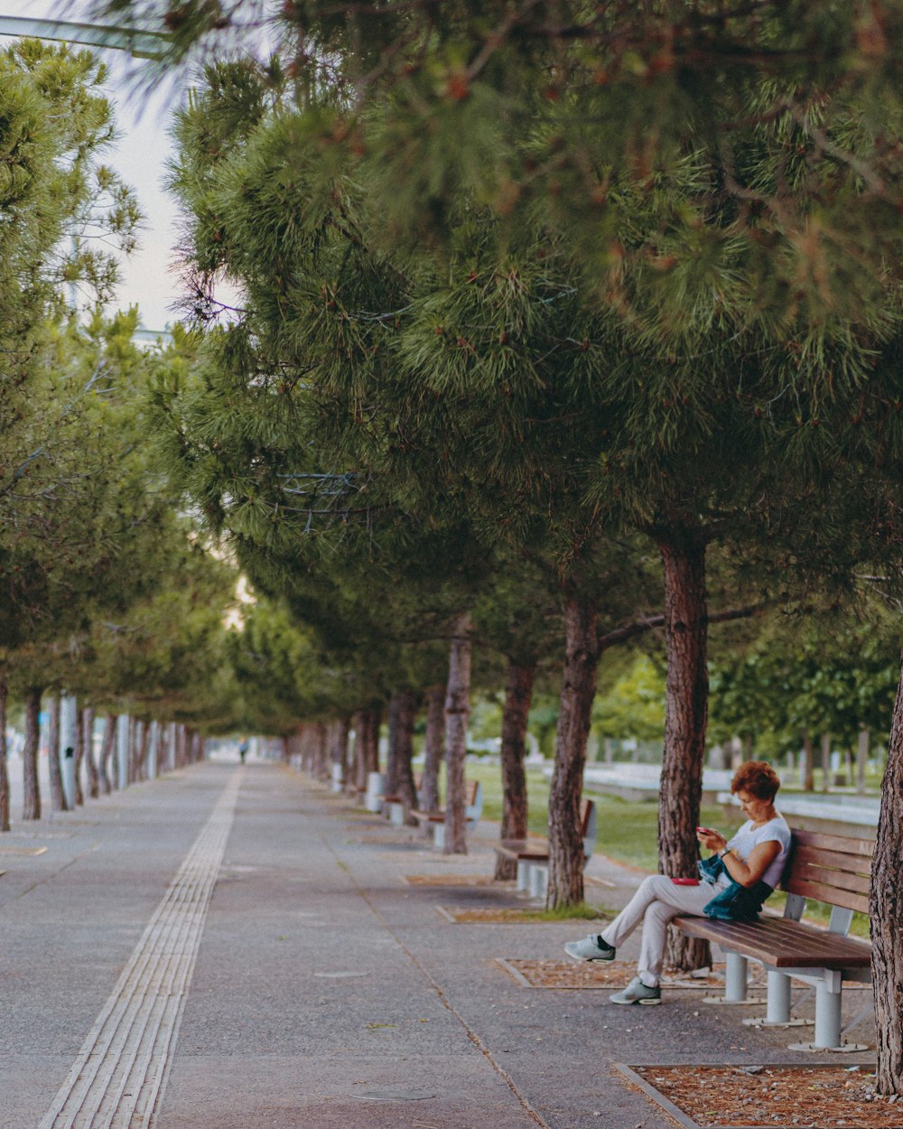 man and woman sitting on bench on sidewalk during daytime