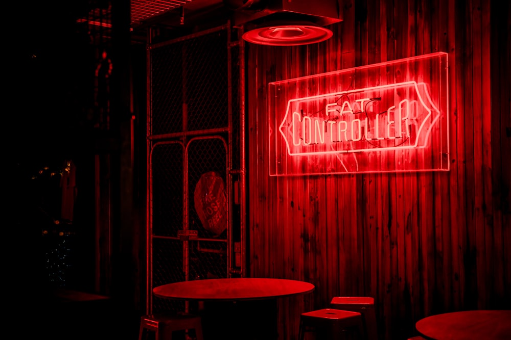 red and white love me neon light signage