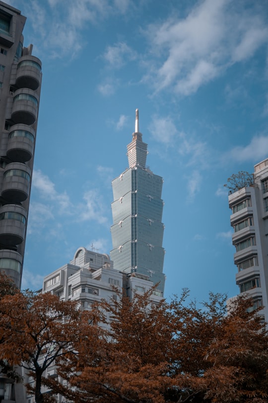 white concrete building under blue sky during daytime in Taipei 101 Taiwan