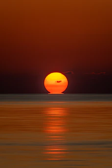 orange sunset over the sea