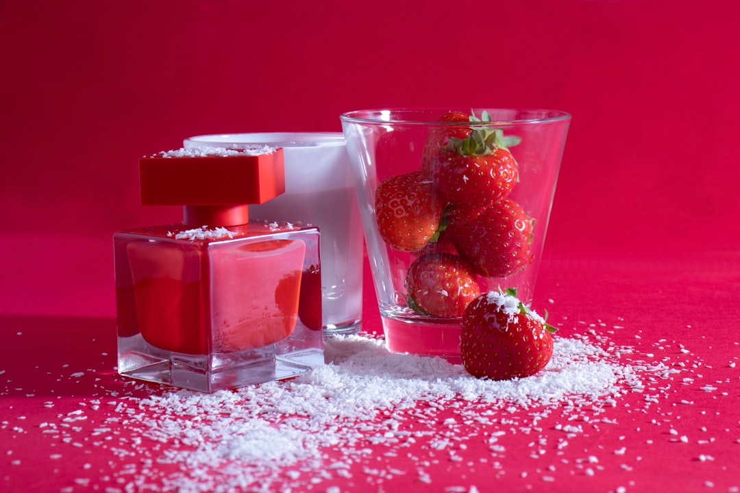 red strawberries in clear drinking glass