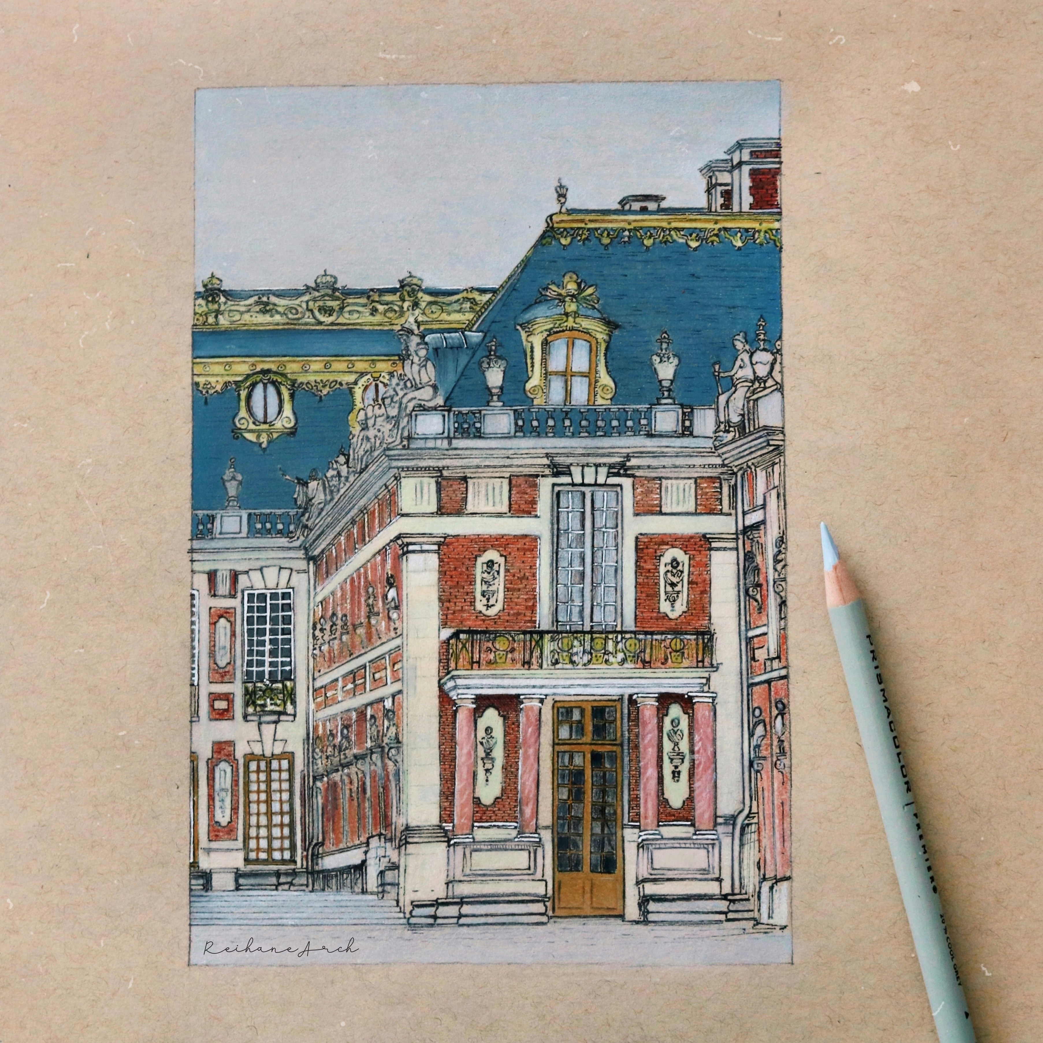 Drawing of Versaille Palace ?<br>IG: @reihanehart