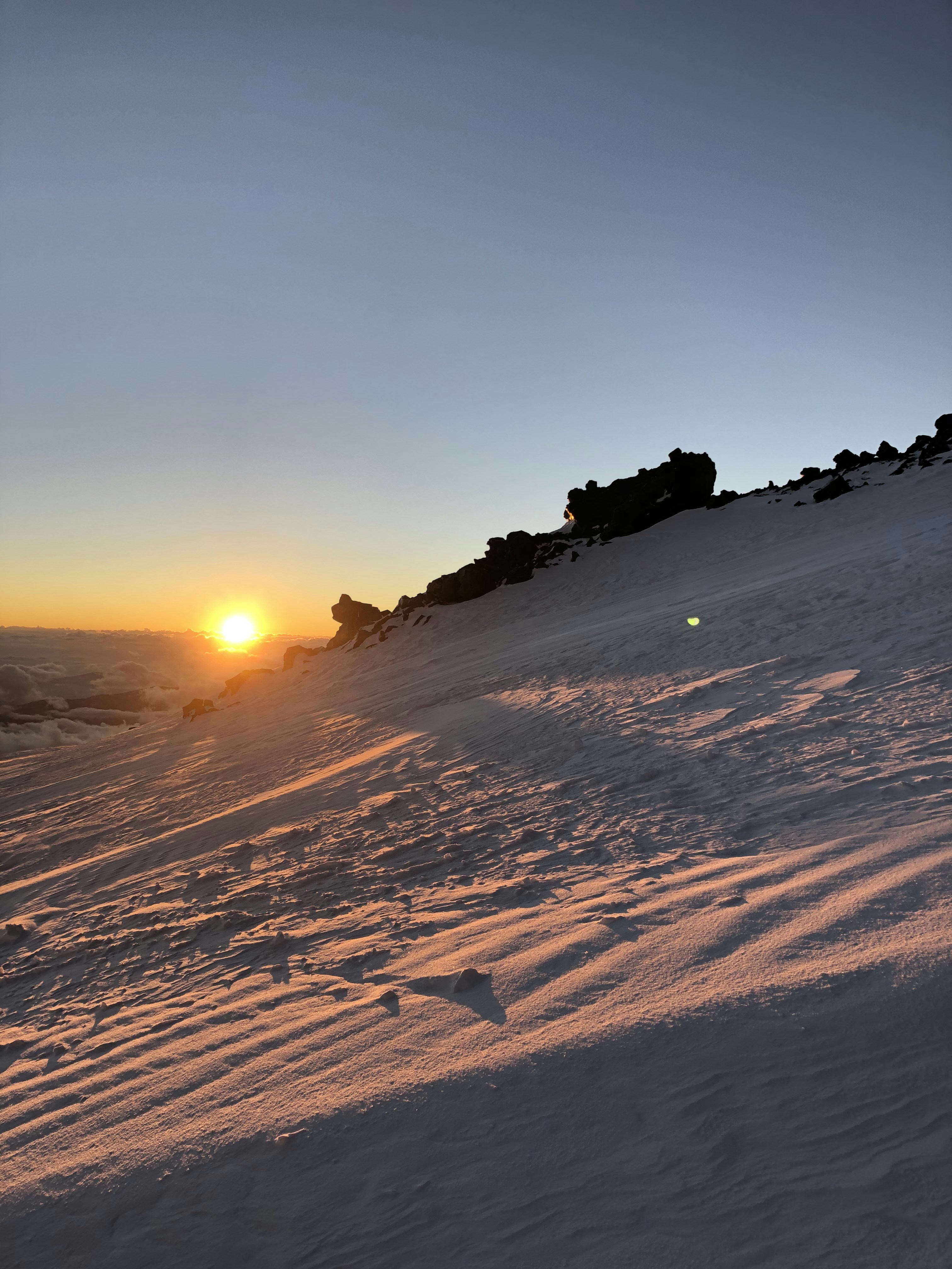 silhouette of mountain during sunset