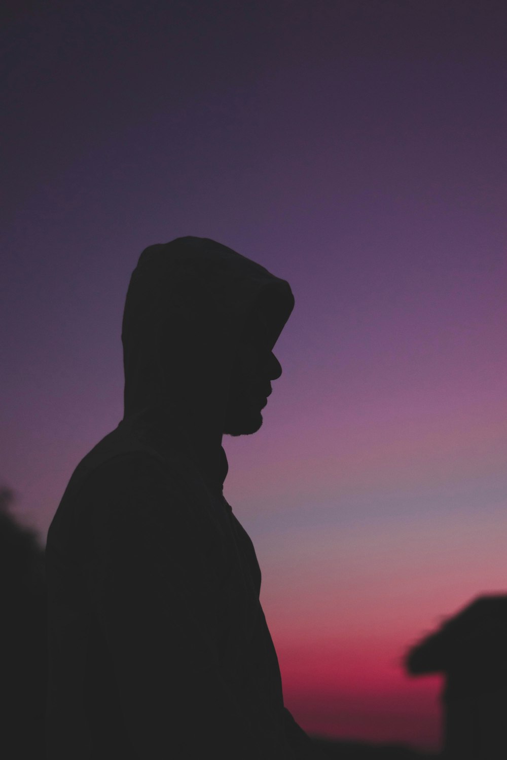 silhouette of man during sunset