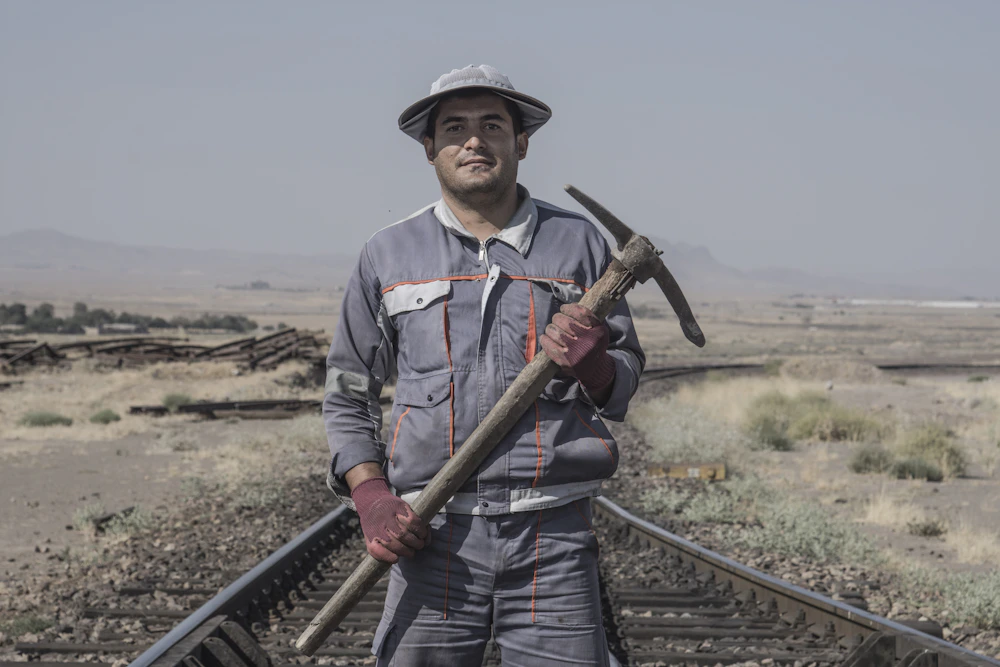 Rail worker on the corridor