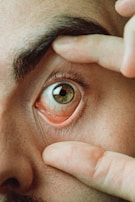 A close-up of an eye examination in progress.