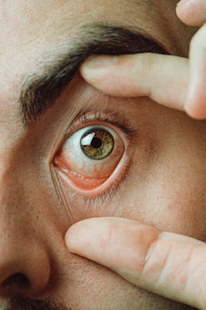 Close-up of eye anesthesia procedure demonstrating precision and care.