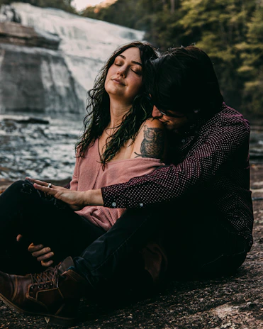 A couple enjoying a peaceful moment together in a private spa suite.