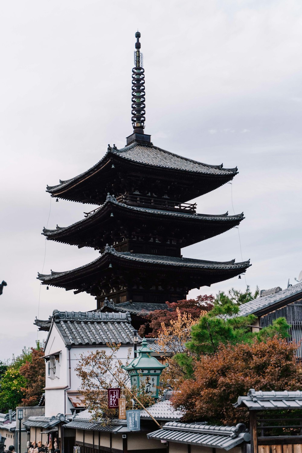 black and white pagoda temple