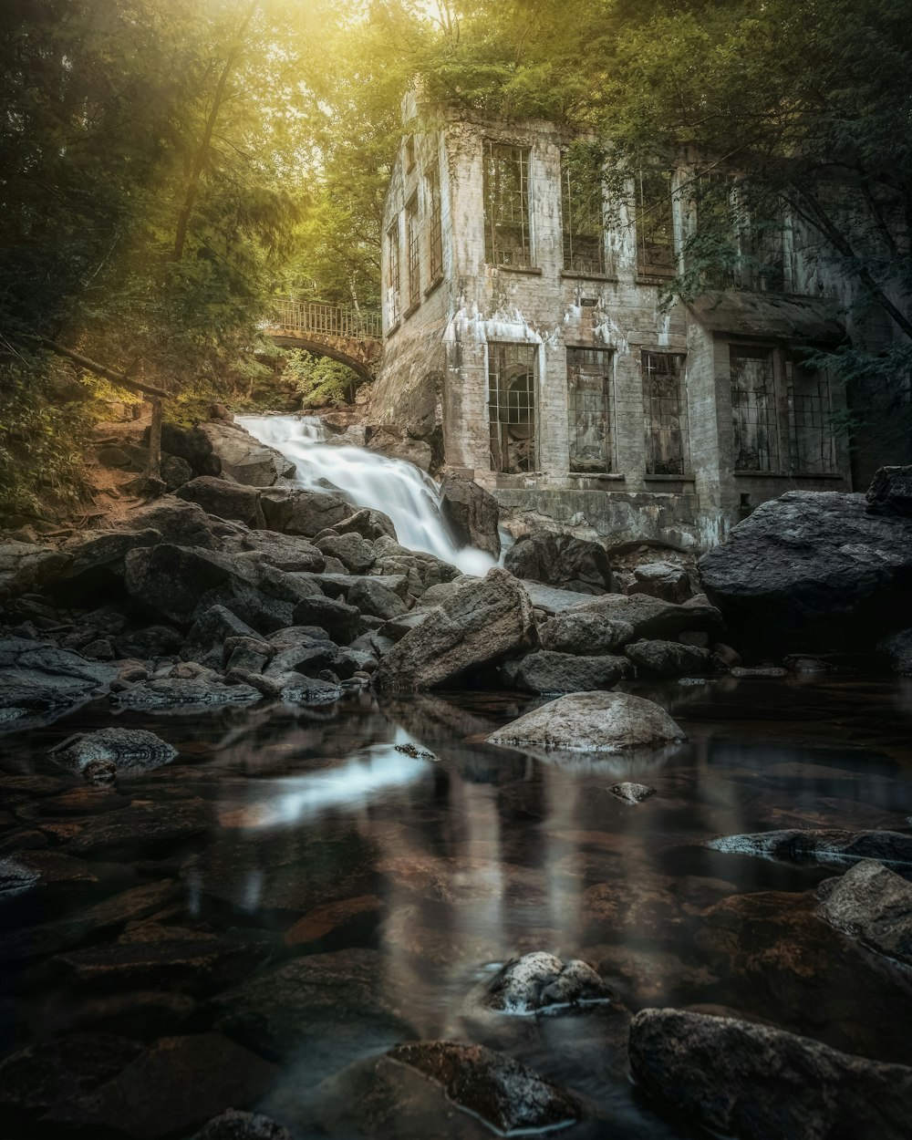 brown concrete building near river