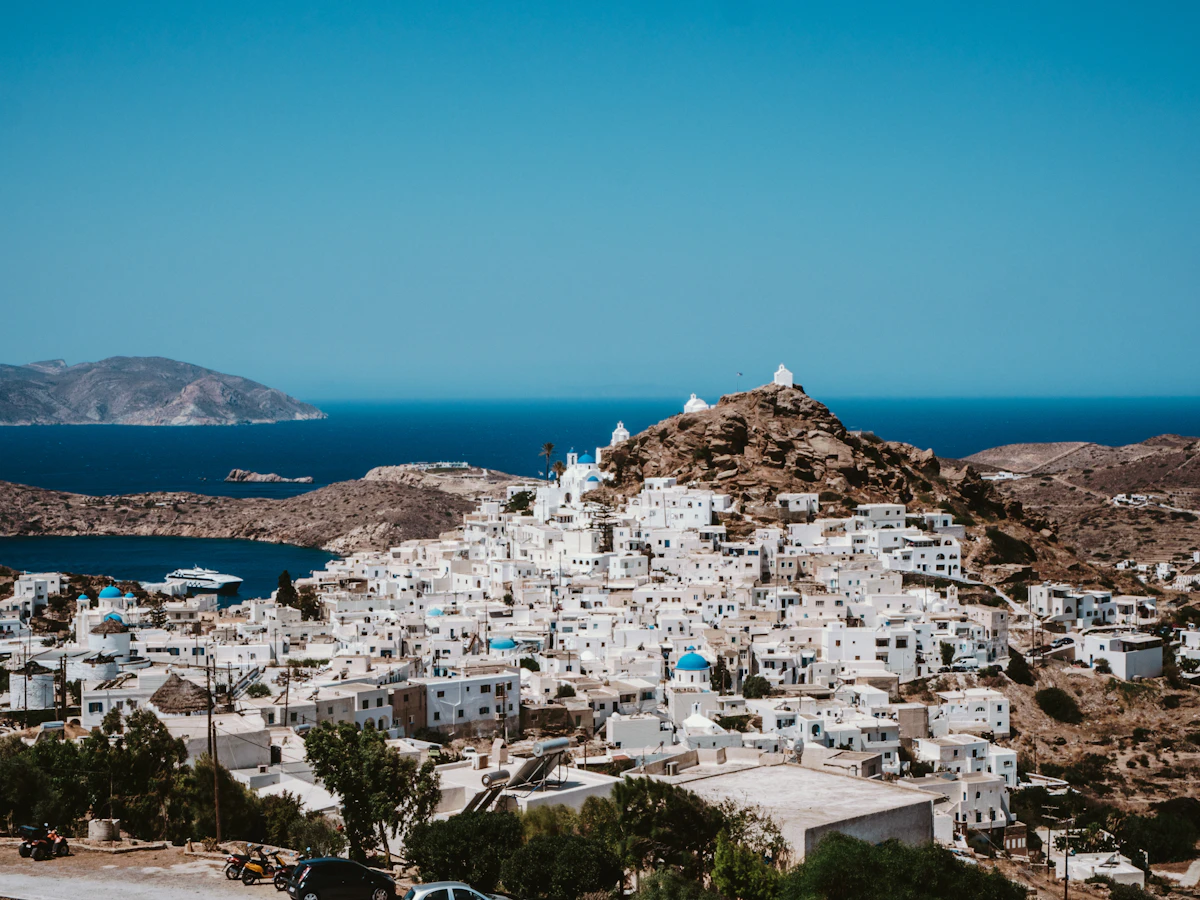 White houses stepping down to the sea