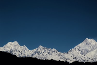 snow covered mountain under blue sky during daytime mountain range google meet background