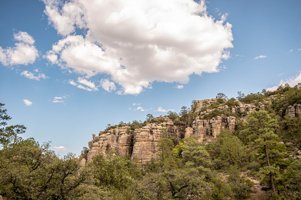 brown rocky mountain under blue sky and white clouds during daytime