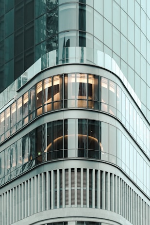 A modern city apartment building with sleek architectural details reflecting urban living.