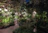 A vibrant garden pathway lined with colorful plants and soft garden lighting.