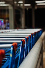 blue and gray shopping carts