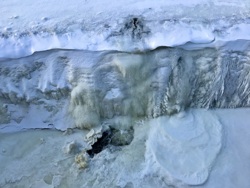 white snow on white sand