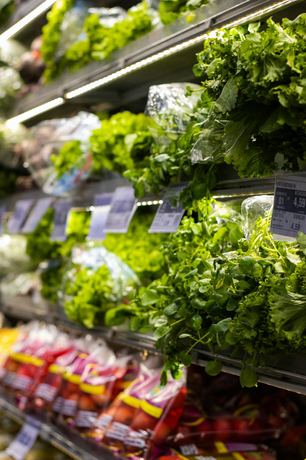 green leafy vegetable on display