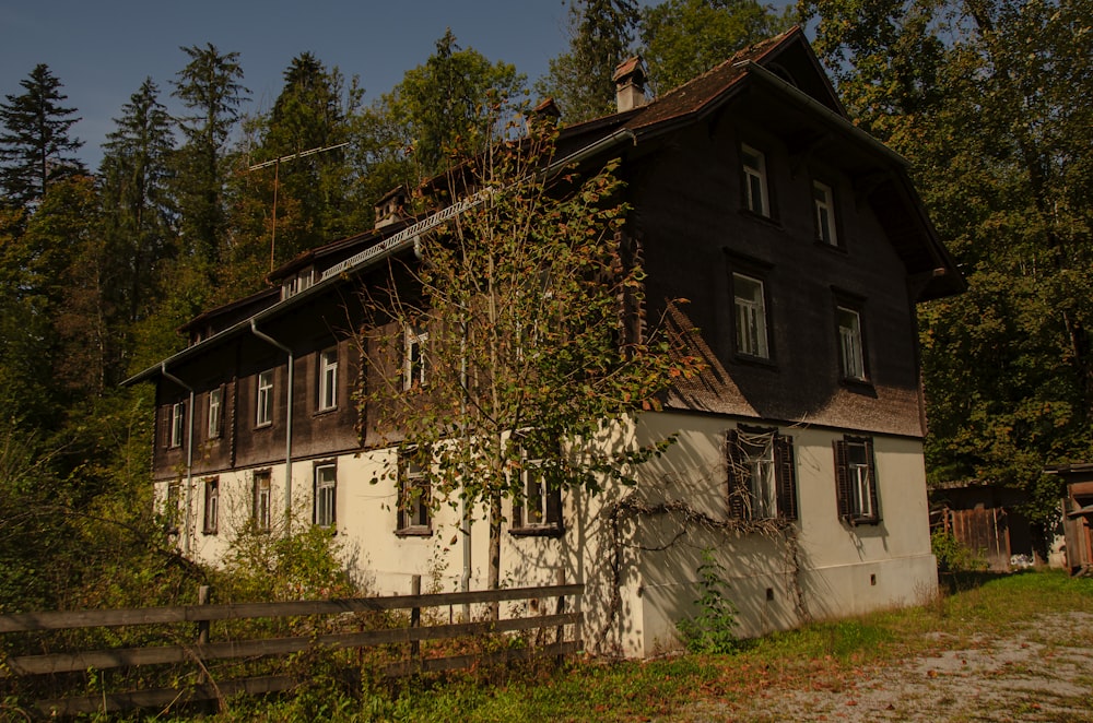 white and brown concrete house