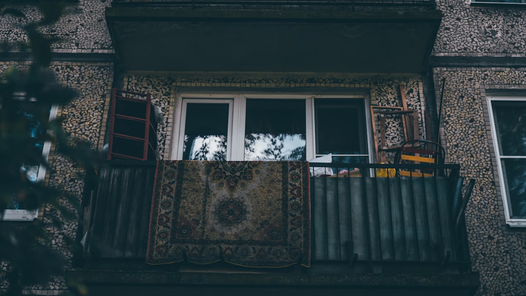 brown and white wooden window frame