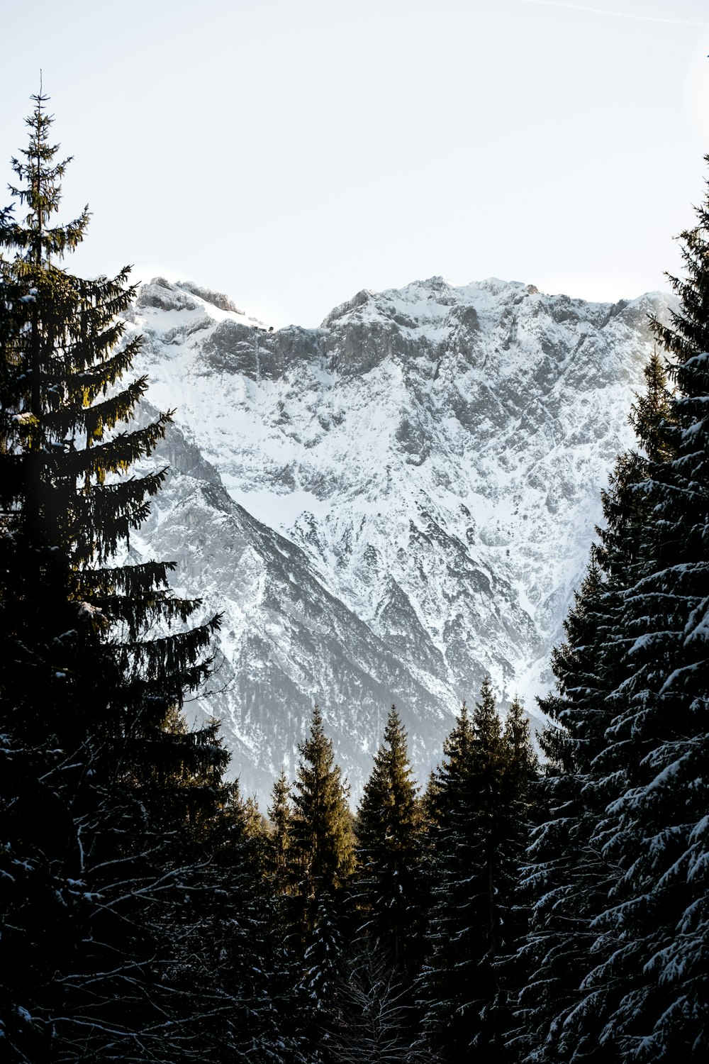 Schneebedeckter Berg tagsüber