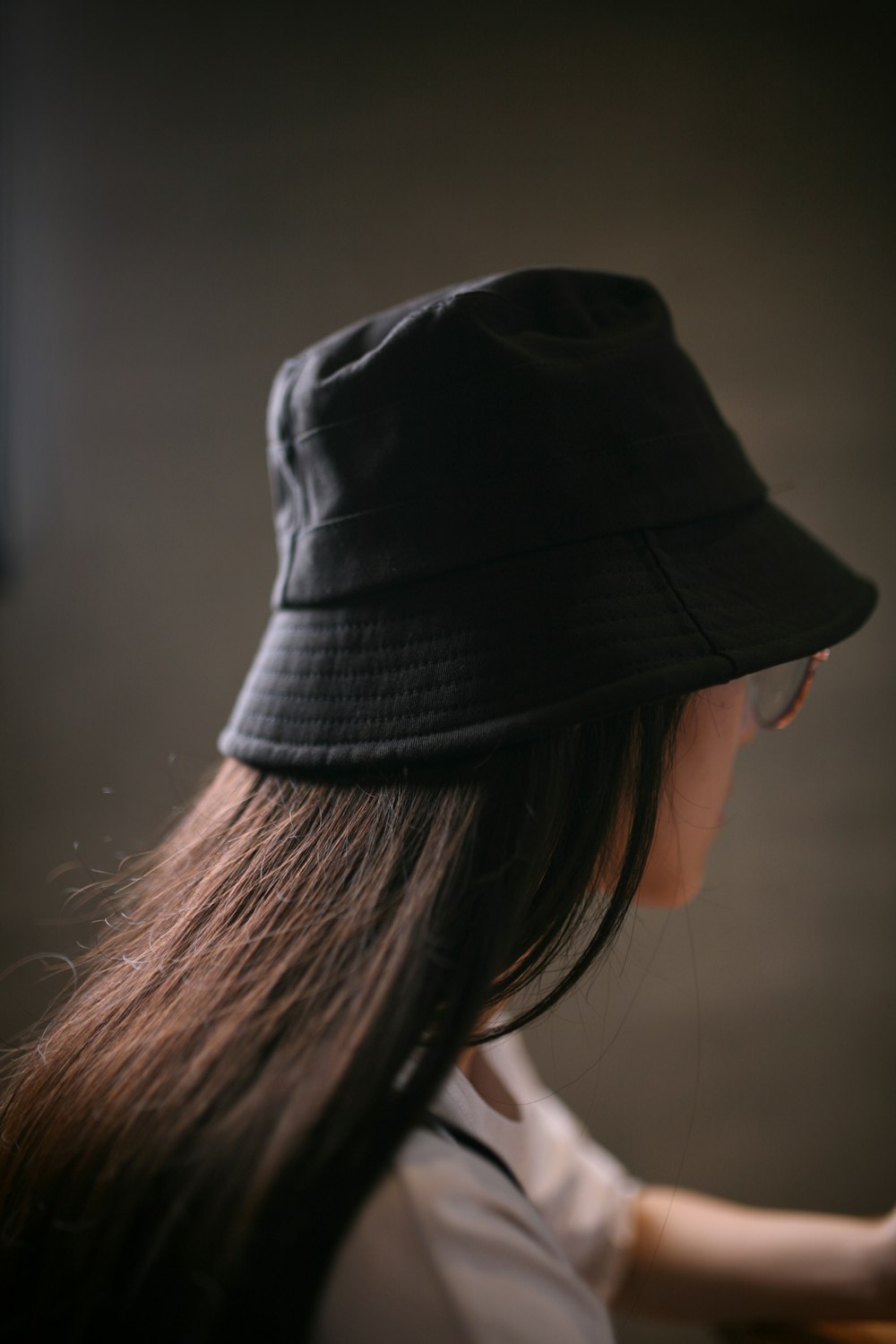 woman in black knit cap