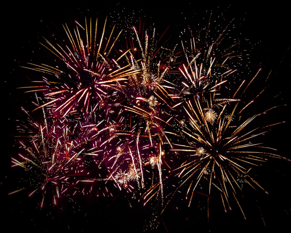 red and yellow fireworks display