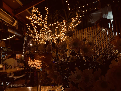 A cozy dinner scene at a favorite Las Vegas restaurant with warm lighting.