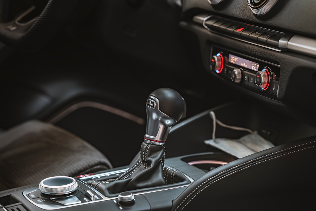 black car gear shift lever